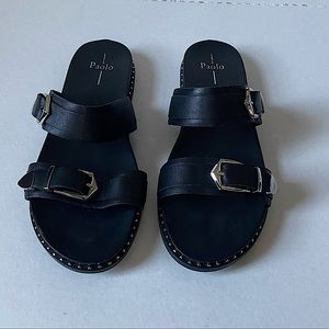 Linea Paolo Black Slide Sandal, Size 12
